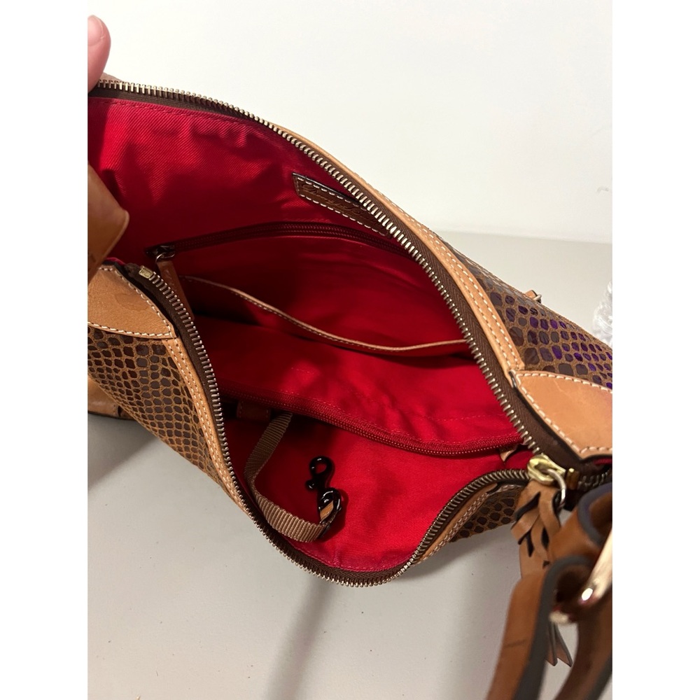 Dooney & Bourke Brown Embossed Snakeskin Shoulder Handbag - Picture 9 of 11